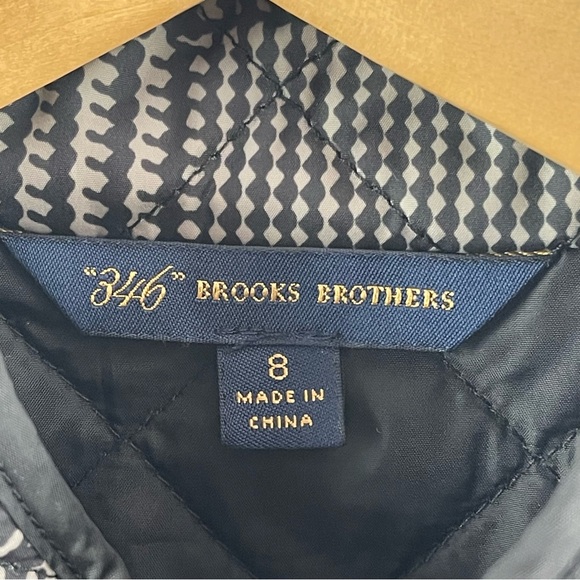 346 Brooks Brothers Women’s Plaid Quilted Puffer Vest Sz 8 - Picture 9 of 9